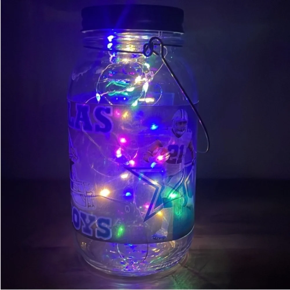 Dallas Cowboys Glass Light-Up Mason Jar